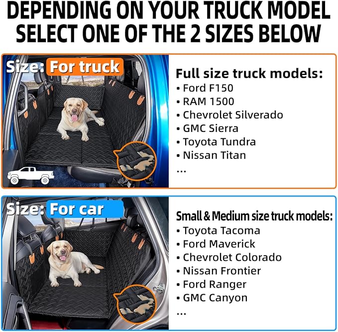 MAXFUT Dog Back Seat Extender for Truck,Truck Dog Seat Cover Back Seat,Dog Hammock for Truck,Hard Bottom Seat Extender,Pet Seat Covers for F150/RAM1500/Silverado - Image 3