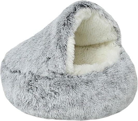 Cozy Cave Dog Bed, 2025 Cat Cave Bed with Cover, Cat Nest Bed, Pet Beds for Indoor Cats Cave & Calming Dog Beds Winter Anti-Slip & Washable Fluffy (Gray, XL(31.5in/80cm)) by Muzuja