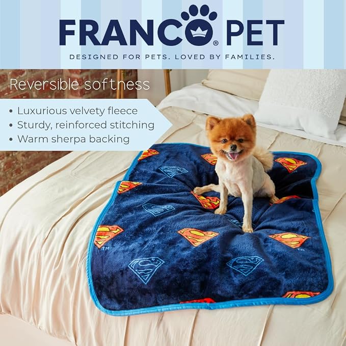 Superman DC Comics Waterproof Dog Bed Cover, Large 30x40 Pet Blanket for Furniture Bed Couch Sofa, (Officially Licensed) by Franco - Image 5