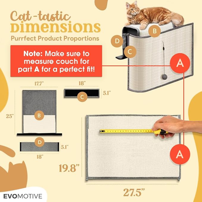 Cat Couch Protector, Fits on Either Arm Rest, Cat Scratch Furniture Protector - Image 3