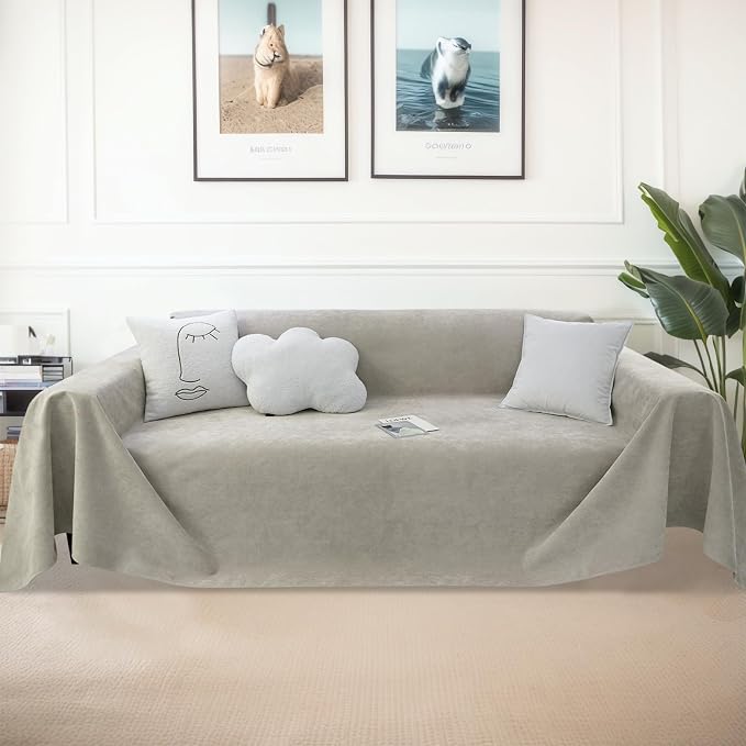 MINGPINHUIUS Sofa Cover Sectional Couch Covers: Modern Chenille Ultra Soft Couch Slipcover Blend Anti-Slip Breathable Couch Protector 100% Waterproof for Sectional Sofa (Khaki,71 × 134in) - Image 8