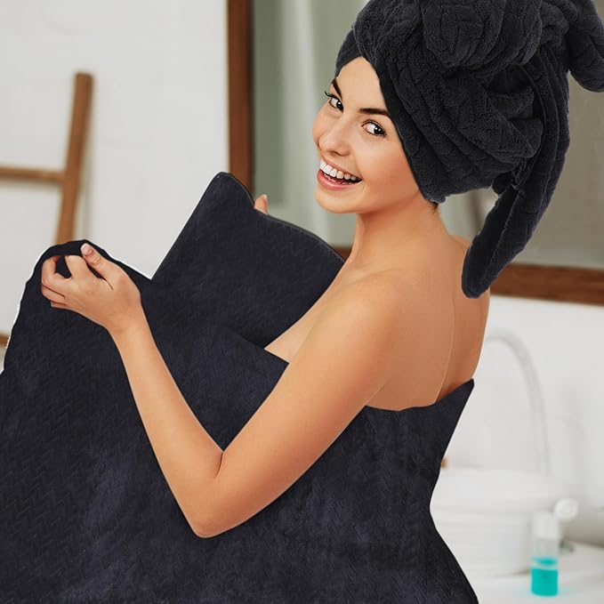 SmoothNovelty 16 Pack Microfiber Bath Towels Bulk 27'' x 60'' Oversized Size Bath Towel Highly Absorbent Extra Large Soft Drying for Beach Shower Summer Salon Sport Gym Party (Wheat,Black) - Image 6