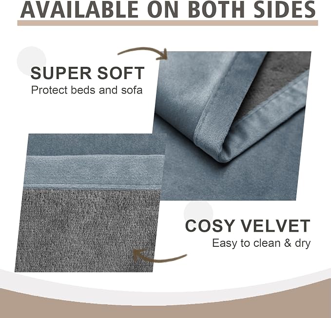 Ameritex Pet Bed Blanket Reversible 100% Waterproof Velvet Super Soft for Sofa and Bed - Image 4