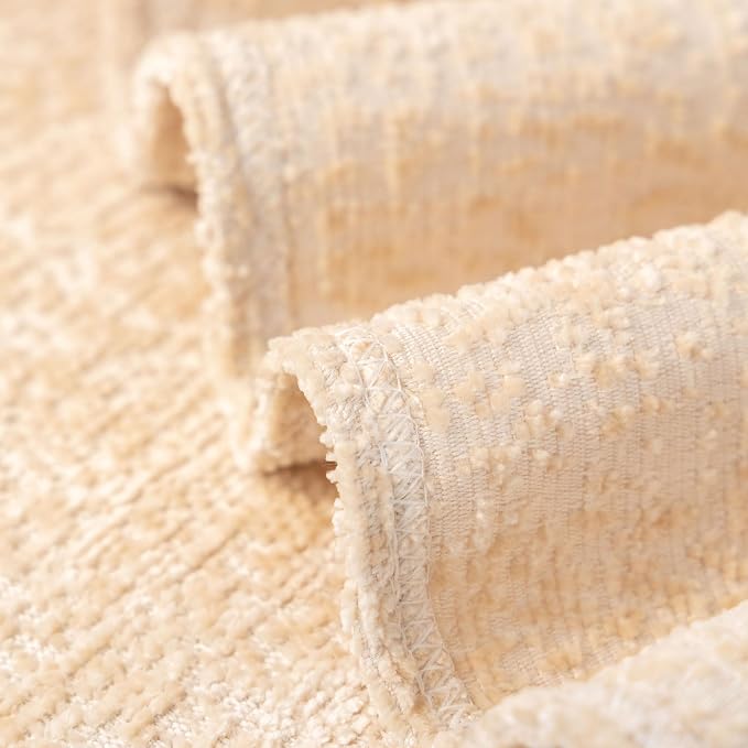 Luxury Creamy Beige Slub Chenille Couch Cover Soft Large 71x118 in | for All Shape Sofa Couch, Slub Furniture Protector Machine Washable, Solid Beige Durable Sofa Slipcover for Dog Pet Kid - Image 8