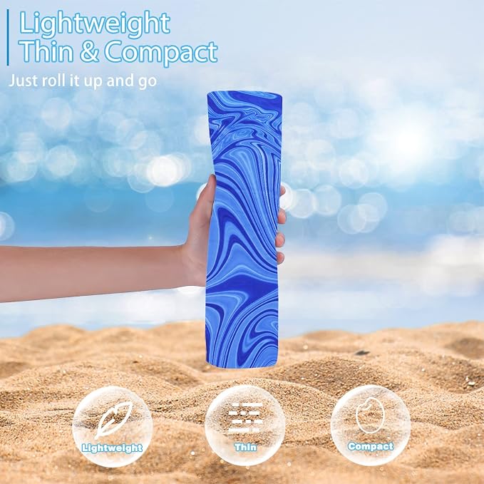 TwoYek Microfiber Beach Towel Extra Large 71x32 Blue Shell 2 Pack | Thin & Lightweight, Sand Free, Super Absorbent & Quick Dry, Oversized Towels for Beach Bath Pool Swim Travel Essentials Gift - Image 2