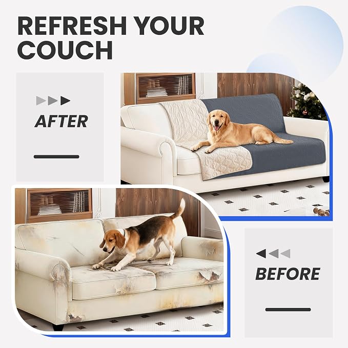 Waterproof Dog Bed Cover Pet Blanket, Soft Couch Cover for Dogs Washable, Non-Slip Dog Blanket Protect Furniture Couch Sofa Car for Puppy Large Dogs Cat (30x70 Inch, Dark Grey) - Image 7
