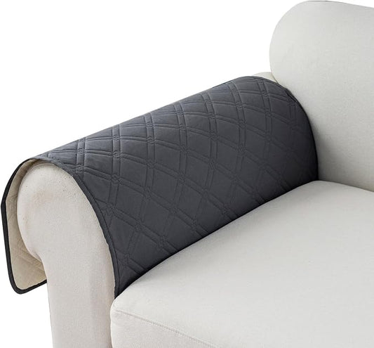 Genina Sofa Armrest Cover, Anti-Slip Armchair Slipcovers for Dogs Cats Pet, Water Resistant Couch Arm Cover for Backrest Recliner Loveseat, L Shaped Sofa, 23.6 x 27.5 Inches（2 Pieces） by Genina