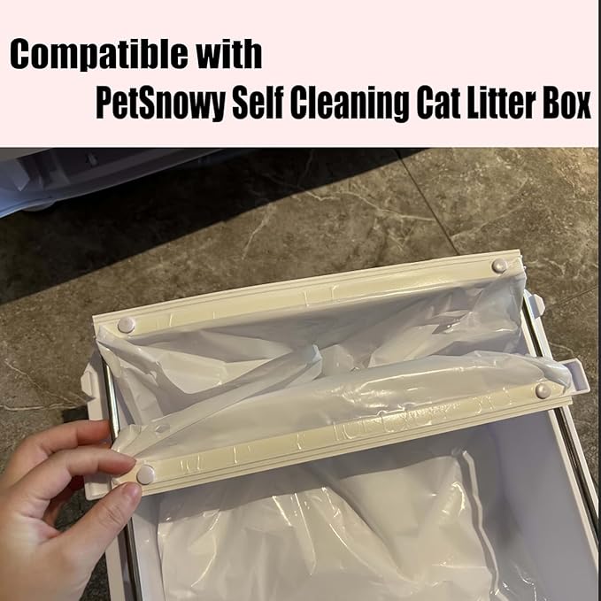 Cat Litter Box Liners for PetSnowy SNOW+ Cat Litter Box, 100 PCS Self-Sealing Waste Drawer Bags for Automatic cat Litter Box (100 Pcs) - Image 3