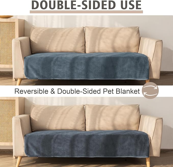 Ameritex Pet Bed Blanket Reversible 100% Waterproof Velvet Super Soft for Sofa and Bed - Image 5