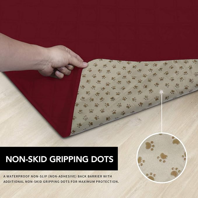 Easy-Going 100% Waterproof Dog Bed Cover, Non-Slip Pet Blanket for Furniture, Washable Couch Cover, Repleasement Sofa Cover (86X82 in,Christmas Red) - Image 3