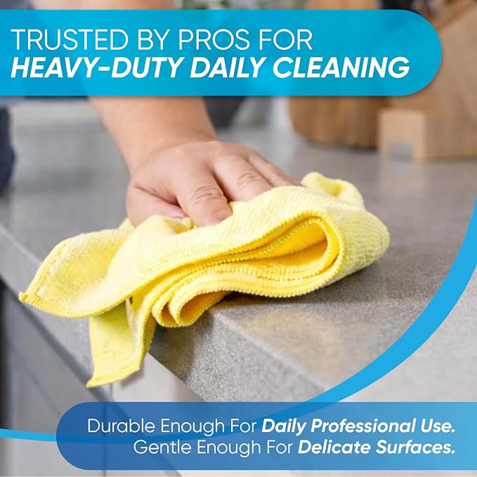 Microfiber Wholesale 16" x 16" All Purpose Towels - 50 Pack - Reusable Wash Cloths, Dust, Kitchen, Car, Shop Rags for Cleaning (Green) - Image 3