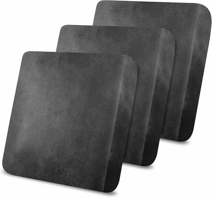 molasofa Leather Look Couch Cushion Covers, Stretch Sofa Cushion Covers for Sectional Armchair Loveseat Protector,Replacement Seat Cushion Slipcovers, Machine Washable (3 Cushion XL Sofa, Dark Grey) by Molasofa