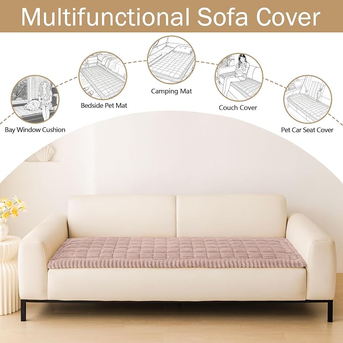 hyha Couch Cover for Dogs, Washable Non Slip Plush Flannel Sofa Protector | Thick Flannel, Silicone Anti-Slip Backing, Pet Hair & Scratch Protection, Fits Sofa & Loveseat (2 Pack 20" x 24") - Image 3