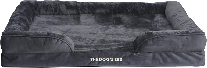 The Dog’s Bed Orthopedic Bolster Dog Bed Replacement Outer Cover - for CertiPUR-Certified Foam Beds, Flannel Fabric, Grey, XXL by THEDOGSBALLS