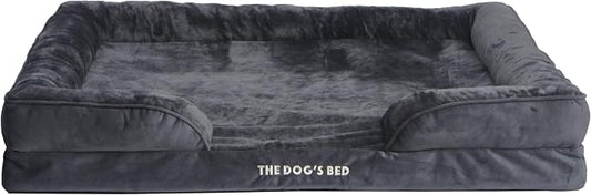 The Dog’s Bed Orthopedic Bolster Dog Bed Replacement Outer Cover - for CertiPUR-Certified Foam Beds, Flannel Fabric, Grey, XXL by THEDOGSBALLS