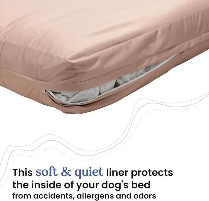 Dog Bed Cover – Waterproof Cover for Dog Bed – Heavy Duty, Machine Washable Zippered Liner – Durable, USA-Made Fabric for Pets – Ideal Pet Bedding Protector for Accidents and Messes - XL (Tan) - Image 2