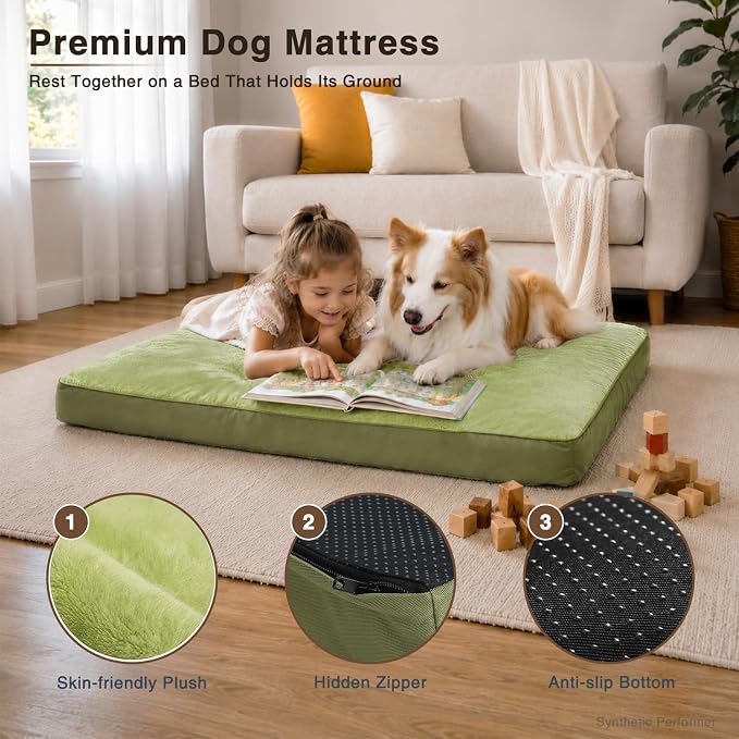 NUPIDA Waterproof XL Extra Large Dog Crate Bed with Washable Cover, 41x27 | TPU Waterproof Layer, Easy Clean Cover, Soft Plush Surface, Durable Oxford fabric, Non-Slip Bottom, For Large Breeds ≤80lbs - Image 3