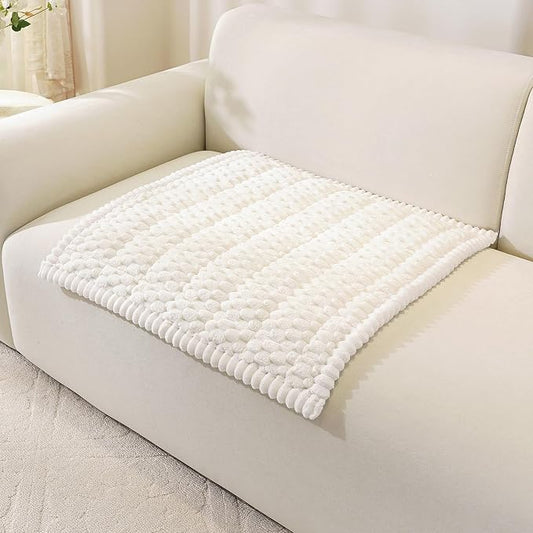 OstepDecor Couch Cover for Dogs, Washable Non Slip Sofa Cover for Pets, Soft Couch Covers for Sofa, Loveseat and Sectional, Furniture Protector Against Pet Hair & Scratches (27.6" x 27.6", White) by OstepDecor