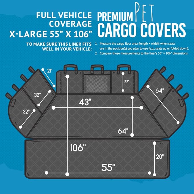 Bulldogology Cargo Mesh SUV Cargo Liner for Dogs – Waterproof Heavy Duty Pet Trunk Protector, 55″ x 106″ with Mesh Window & 60/40 Split Fit (XL, Black) - Image 7