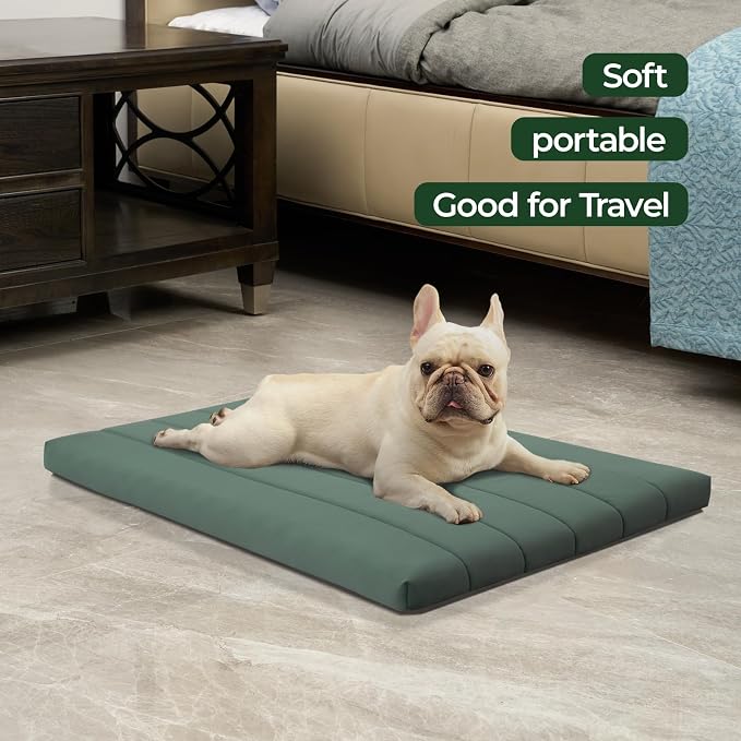 BALANCE Dog Crate Bed, Orthopedic Dog Bed Pad with Waterproof Liner, Washable Crate Foam Pet Mat for Large, Medium, Puppy Dogs Breeds, Mint Leaf, 30"x19"x1.6" - Image 4