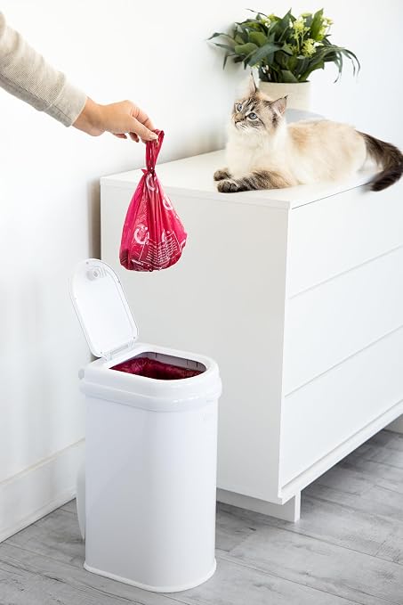 Ubbi Pet Waste Pail, White | Odor-Locking Cat Litter Disposal System, Stainless Steel Pet Waste Can with Safety Lock & Scoop, No Special Bags Required - Image 11