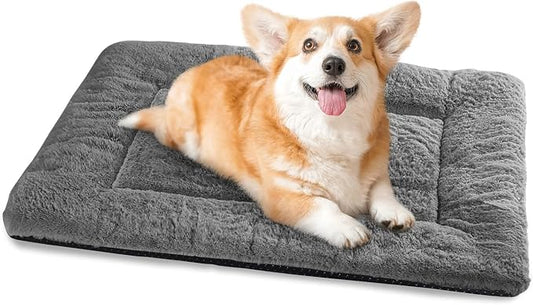 Dog Crate Pad for Small to Medium Dogs, 30 x 20 Inch Plush Kennel Mat, Washable, Anti-Slip, Fits Wire or Metal Crates, Travel, Home & Training, Dark Grey by ZENGAOOU