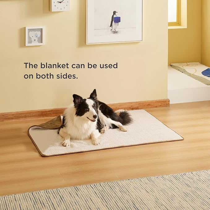 Bedsure Waterproof Dog Blankets for Large Dogs Sherpa Fleece Throw, 40X50 | Washable Soft Plush Pet Cat Blanket for Couch Cover, Reversible Cozy Calming Sofa Protector Warm for Senior Dogs,Camel - Image 8