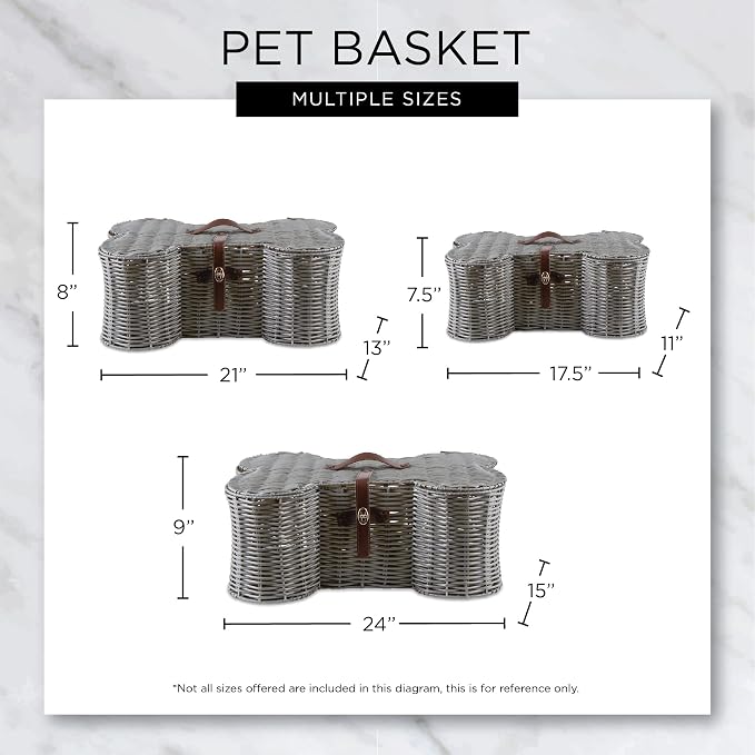 Bone Dry Pet Storage Collection Toy Basket, Medium, 21x13x8", Gray Plastic Wicker - Image 8