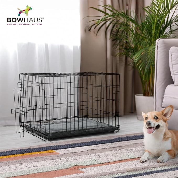 BOWHAUS Machine-Washable Dog Bed Pad & Tray for 24-Inch Kennel, Non-Slip Flat Cozy Sleeping Mat & Easy-Clean Plastic Replacement Crate Pan, Comfortable & Durable for Dogs, Rabbits, Cats, Various Pets - Image 7