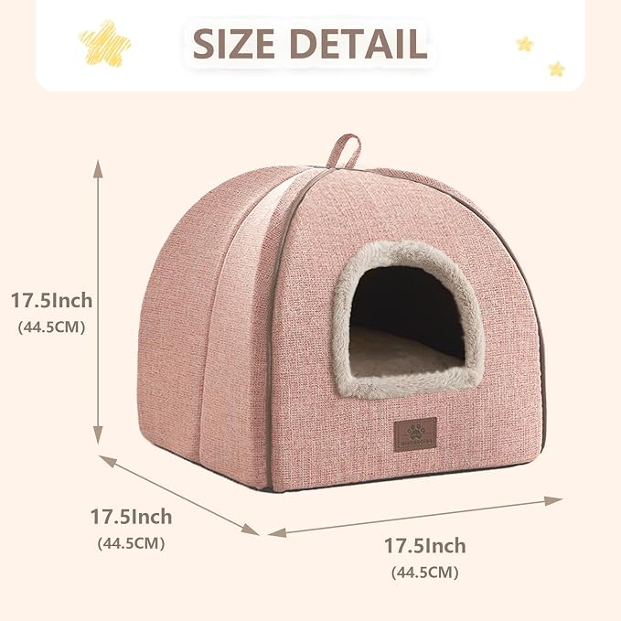 WINDRACING Cat Bed for Indoor Cats - Cat Cave Cat House Cats Tent with Removable Washable Cushioned Pillow, Soft and Self Kitten beds - Image 4