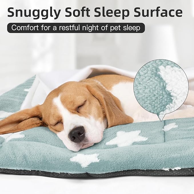 Mora Pets Dog Crate Pad Dog Kennel Bed Mat for Large Dogs Washable Cute Star Pet Bed for 36 inch Cage Ultra Soft Flat Puppy Cat Cushion for Cozy Sleeping Anti-Slip Blue 36 x 23 - Image 2