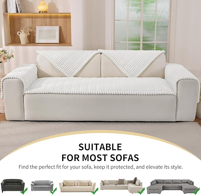 Couch Cover for Dogs,Washable Non-Slip Pet Friendly Sofa Protector | Thick Flannel Sofa Cover,Nonslip, Washable,Anti-Pilling,Pet Friendly,for Dogs & Cats,Cozy Protect Against Fur,27.6" x 27.6" - Image 6