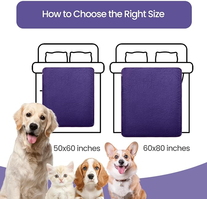 Waterproof Dog Blanket for Couch,Pee Proof Pet Blanket with 3-Layer Protection,Reversible Sherpa & Flannel Furniture Protector for Sofa Bed Car,Gifts for Cat Dog Lovers Christmas,50"x60",Purple - Image 6
