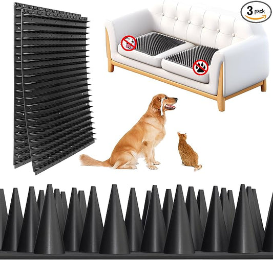 3 Pack Scat Mats for Dogs – Heavy Duty Solid PP Pet Deterrent Mats to Keep Dogs Off Couch & Furniture – Durable for Indoor & Outdoor Use by Unknown