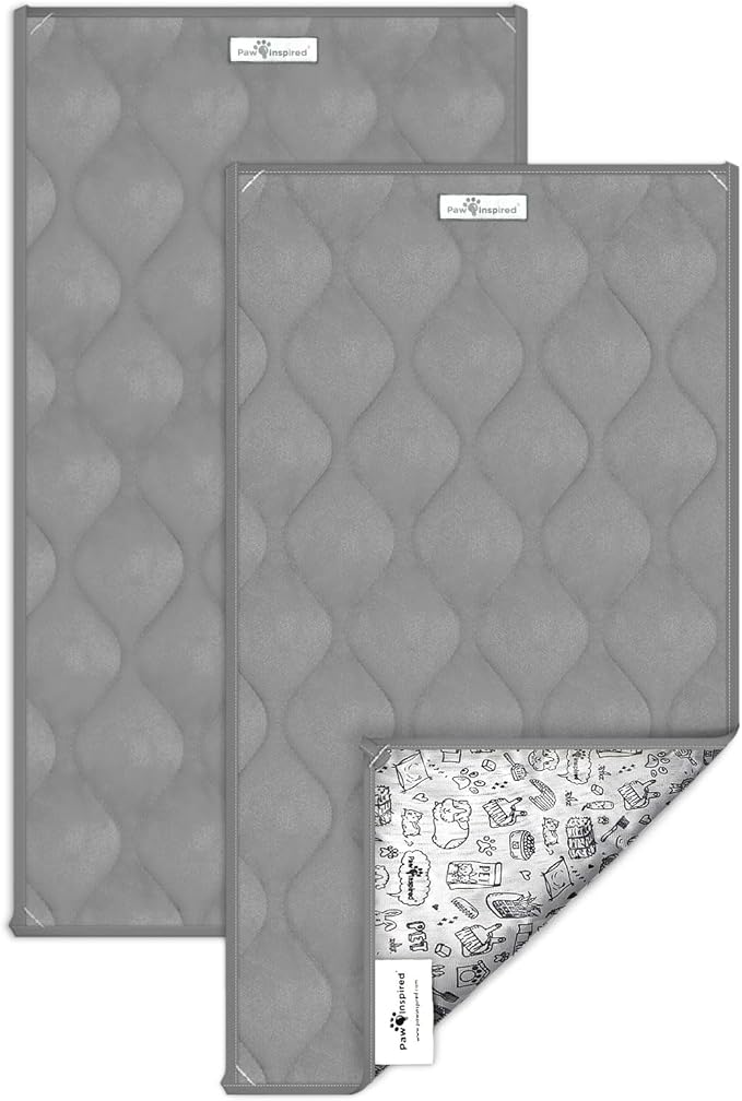 Paw Inspired Washable Fleece Guinea Pig Cage Liners, C&C 2x1, Gray | Super Absorbent Pee Pad, Bedding, Waterproof Bottom, Pet Bed Mat for Guinea Pigs, Ferrets, Rabbits, Hamsters, Small Animals by HOME