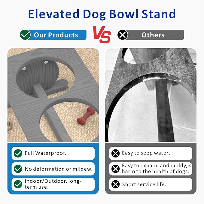 Raised Dog Bowl Stand for Small Sized Breed, Feeding Station with 21 oz 2 Stainless Steel Bowls & Licking Plate,Dog Food Bowl Gray - Image 5