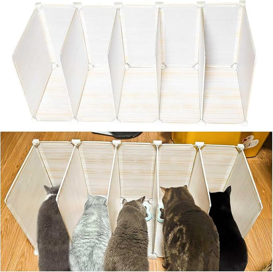 Cat Feeding,Kitty Food Bowls Splash Guard,Food Bowl for Cats Feeding Partition and Spill Guard for Separate Meals for Cats,5-Compartment Divider,Easy to Clean.(Not Including Cat Bowls) by Unknown