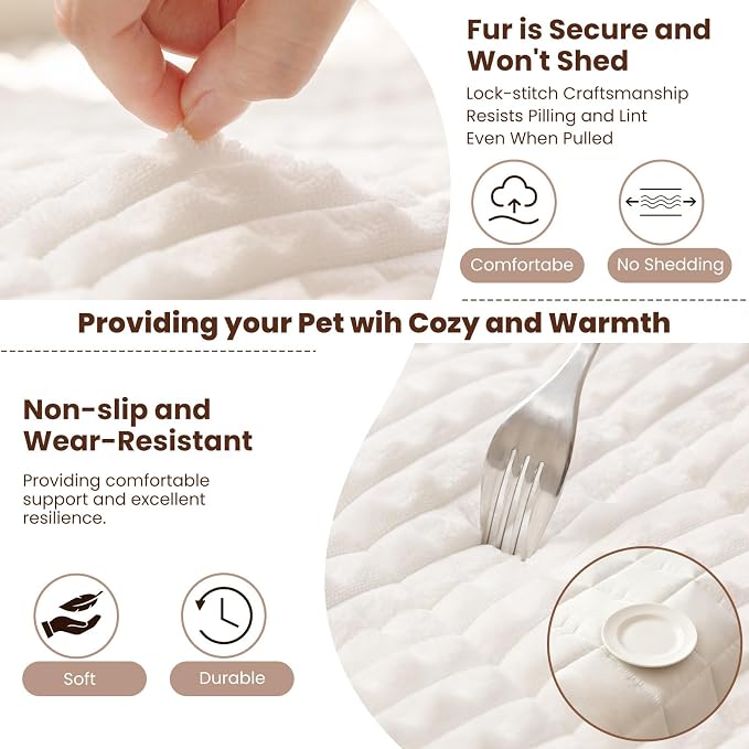 Couch Cover for Dogs Washable, Non Slip Couch Covers for 3-4 Cushion Sofa Pet Friendly, Fuzzy Pet Couch Cushion Covers for Dog,Thick,Soft for Sofa Protector (White, 27.6" x 82.7"/70 x 210cm) - Image 4