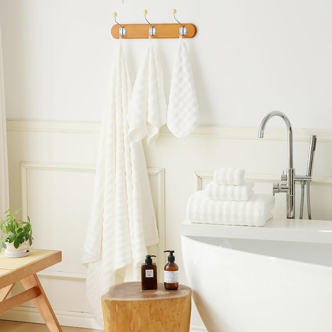 Bath Sheets Set 40x80 Inches Microfiber Extra Large BathTowels Super Soft Absorbent Quickly Dry Shower Towels for Bathroom (White,PK 6) - Image 3