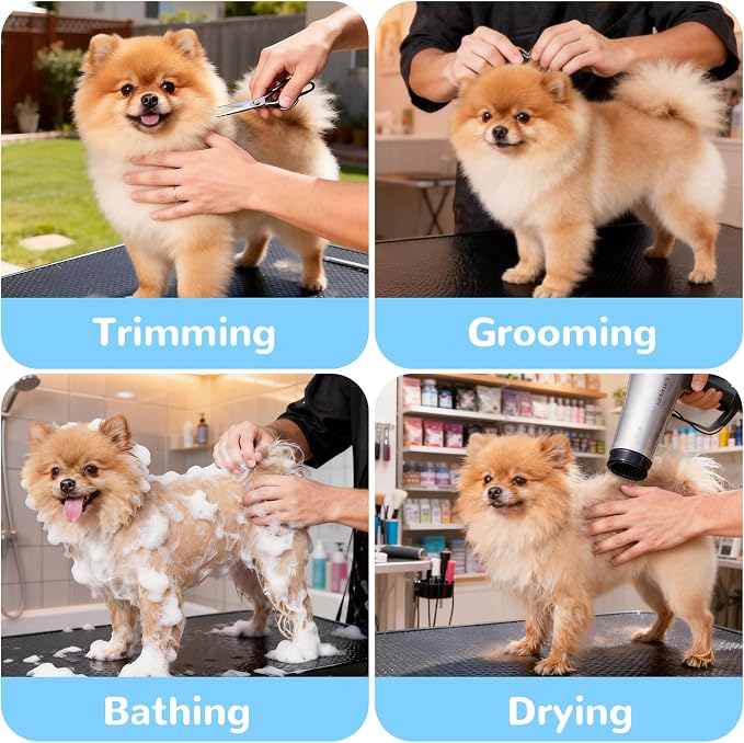 32-Inch Dog Grooming Table for Small & Medium Dogs, Foldable Pet Grooming Table with Adjustable Arm, Noose & Mesh Tray, Non-Slip Waterproof Surface, Supports Up to 300 lbs - Image 3