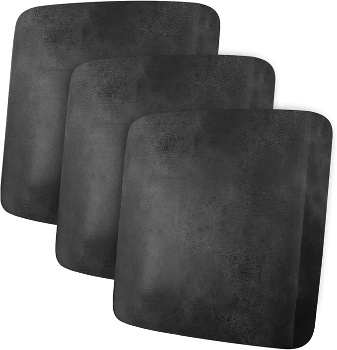 ANARACHON Leather Look Couch Cushion Covers Sofa Seat Slipcovers Sets Couches Furniture Protector for Sectional Armchair Loveseat Pets Kids Stretch Spandex Fabric (3 Cushion Sofa, Dark Grey) by ANARACHON