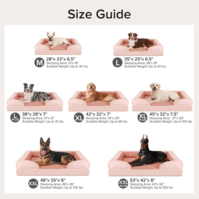 INVENHO Orthopedic Dog Beds Large Sized, XL Washable Dog Sofa with Egg-Crate Foam, Waterproof Lining and Non-Skid Bottom - Image 7