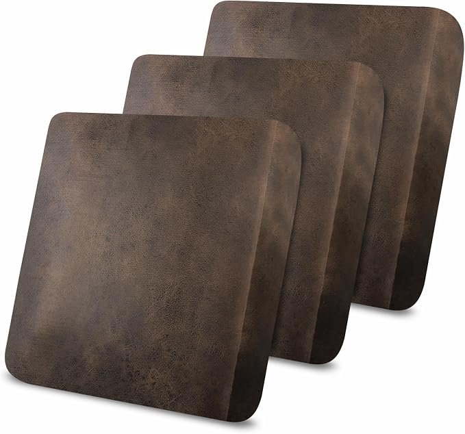 molasofa Leather Look Couch Cushion Covers, Stretch Sofa Cushion Covers for Sectional Armchair Loveseat Protector,Replacement Seat Cushion Slipcovers, Machine Washable (3 Cushion Sofa, Brown) by Molasofa