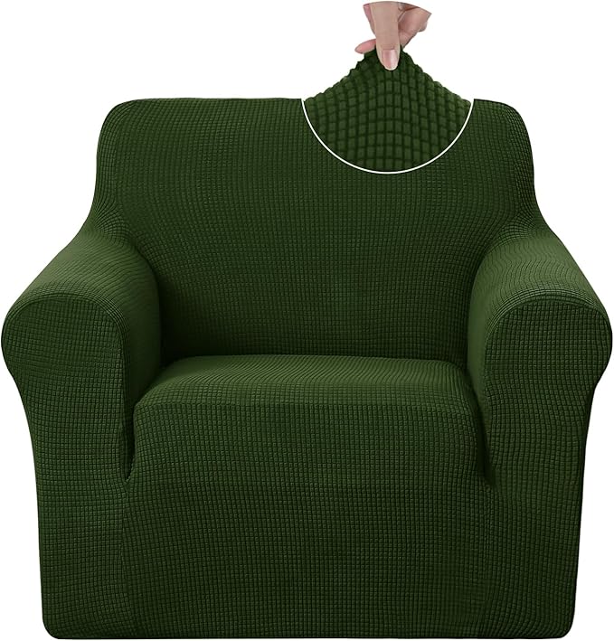 U-NICE HOME Stretch Recliner Chair Cover Armchair Slipcover, Bronze Green | Furniture Protector, 1-Piece Chair cover, Washable, Pet friendly, Polyester Spandex Jacquard fabric by U-NICEHOME