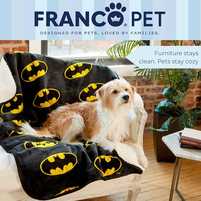 Batman DC Comics Waterproof Dog Bed Cover, Large 40x50 Pet Blanket for Furniture Bed Couch Sofa, (Officially Licensed) by Franco - Image 6