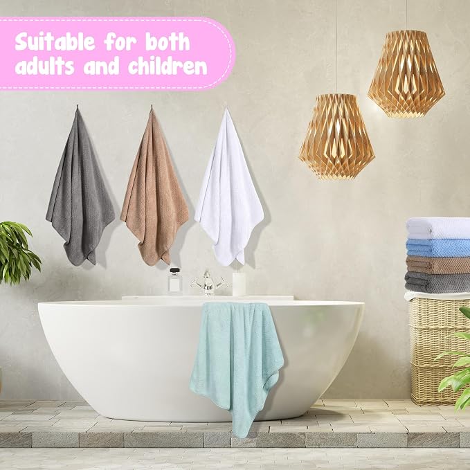 SmoothNovelty 16 Pack Microfiber Bath Towels Bulk 27'' x 60'' Oversized Size Bath Towel Highly Absorbent Extra Large Soft Drying for Beach Shower Summer Salon Sport Gym Party (Lattice,Pastel) - Image 6