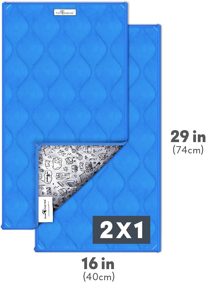 Paw Inspired Washable Fleece Guinea Pig Cage Liners, C&C 2x1, Blue | Super Absorbent Pee Pad, Bedding, Waterproof Bottom, Pet Bed Mat for Guinea Pigs, Ferrets, Rabbits, Hamsters, Small Animals - Image 4