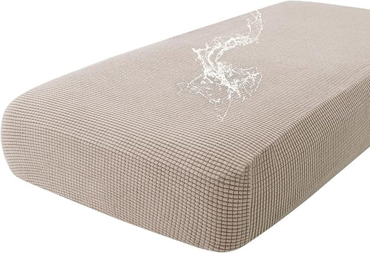 hyha Waterproof Couch Cushion Covers for Pets, Non Slip Sofa Seat Cover for Dogs Washable, Soft Thick Polyester,Spandex Fabric, Sofa Slipcovers with Bottom (1 Piece for Large, Taupe) | Stretch Jacquard Fabric, Elastic Bottom, Non Slip Fit, Waterproof P... by hyha