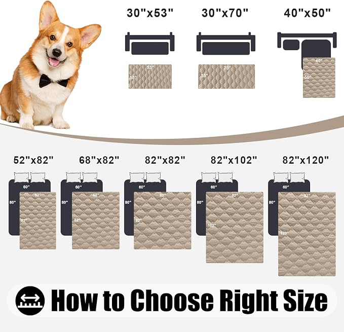 Smiry Waterproof Dog Bed Cover Blanket, Reversible Pet Blanket | Soft Reversible, Washable Leakproof Cats Dogs Couch Cover for Sofa, Couch, Furniture (40x50 Inch) - Image 6