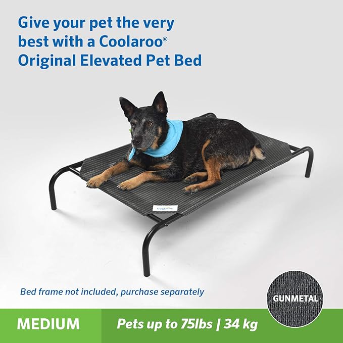 The Original Coolaroo Elevated Pet Bed Replacement Cover, Medium, Gunmetal - Image 4